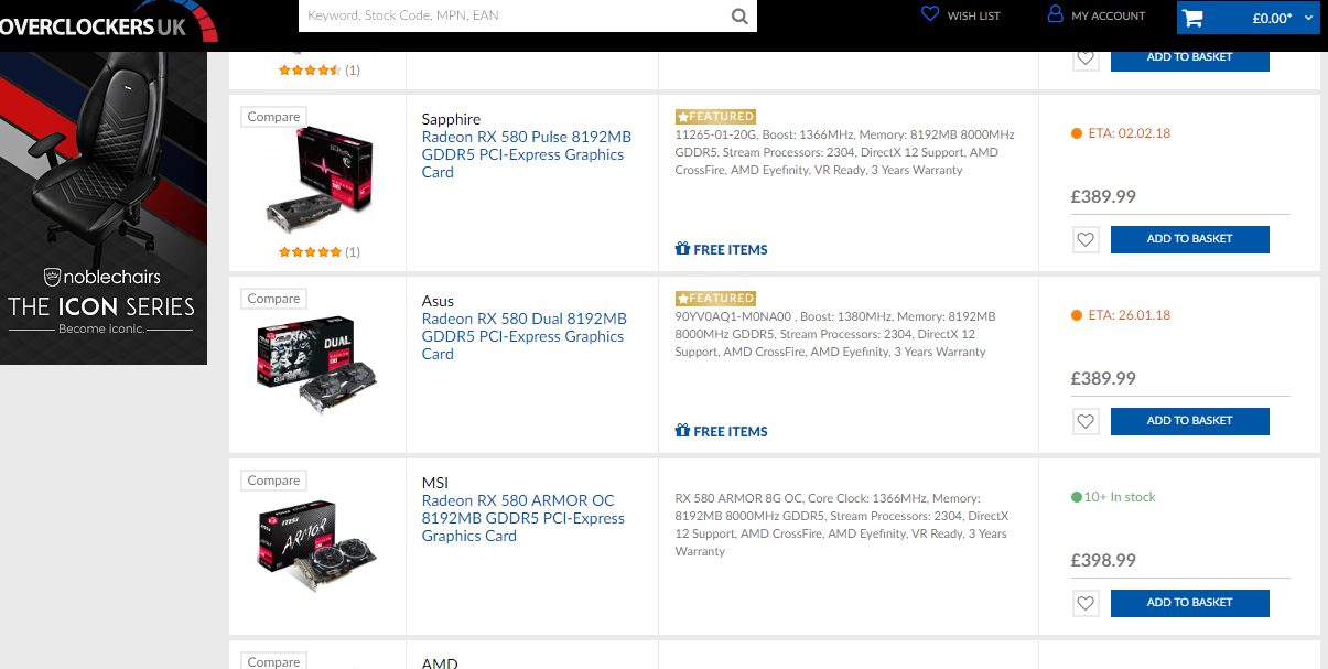 8gb rx580 pieejama par 398 mārciņām