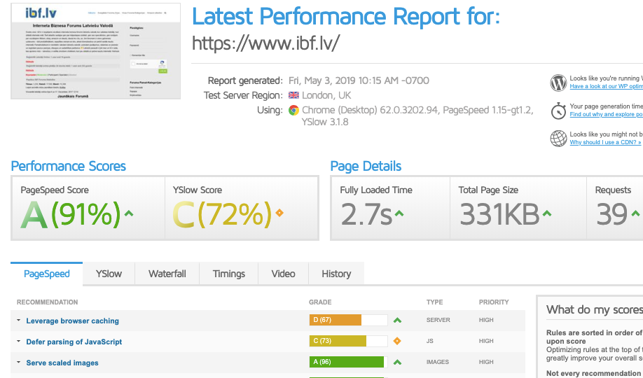 pēc elementor un autoptimizer izdzēšanas, lapas ielādes ātrums 2.7 sekundes