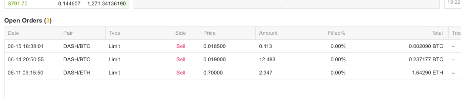 dash orderi salikti binancē