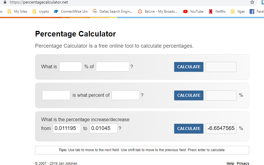 procentu kalkulators, kuru izmantoju