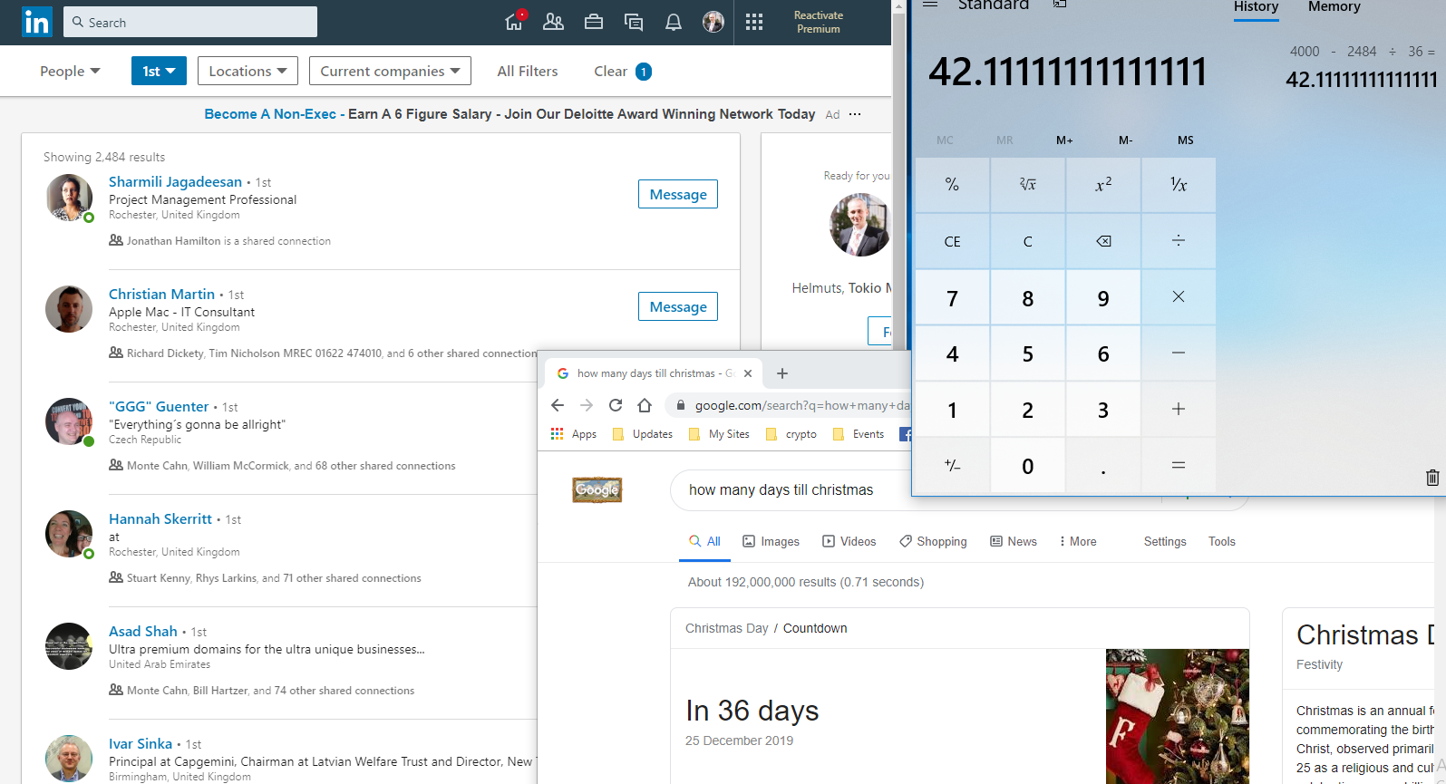 jau sasniegti gandrīz 2500 kontakti Linkedin platformā
