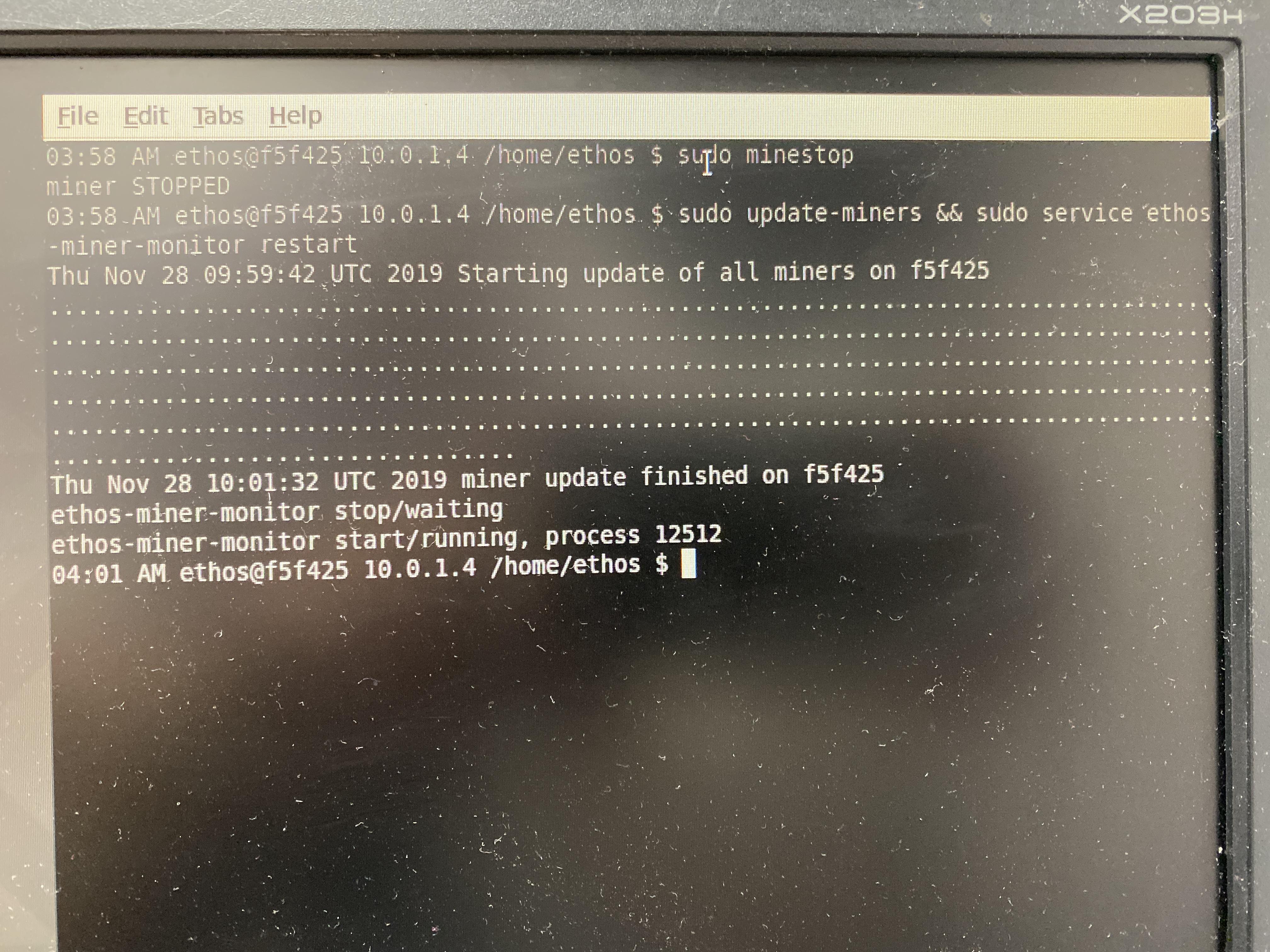 palaižam maineru updeitus