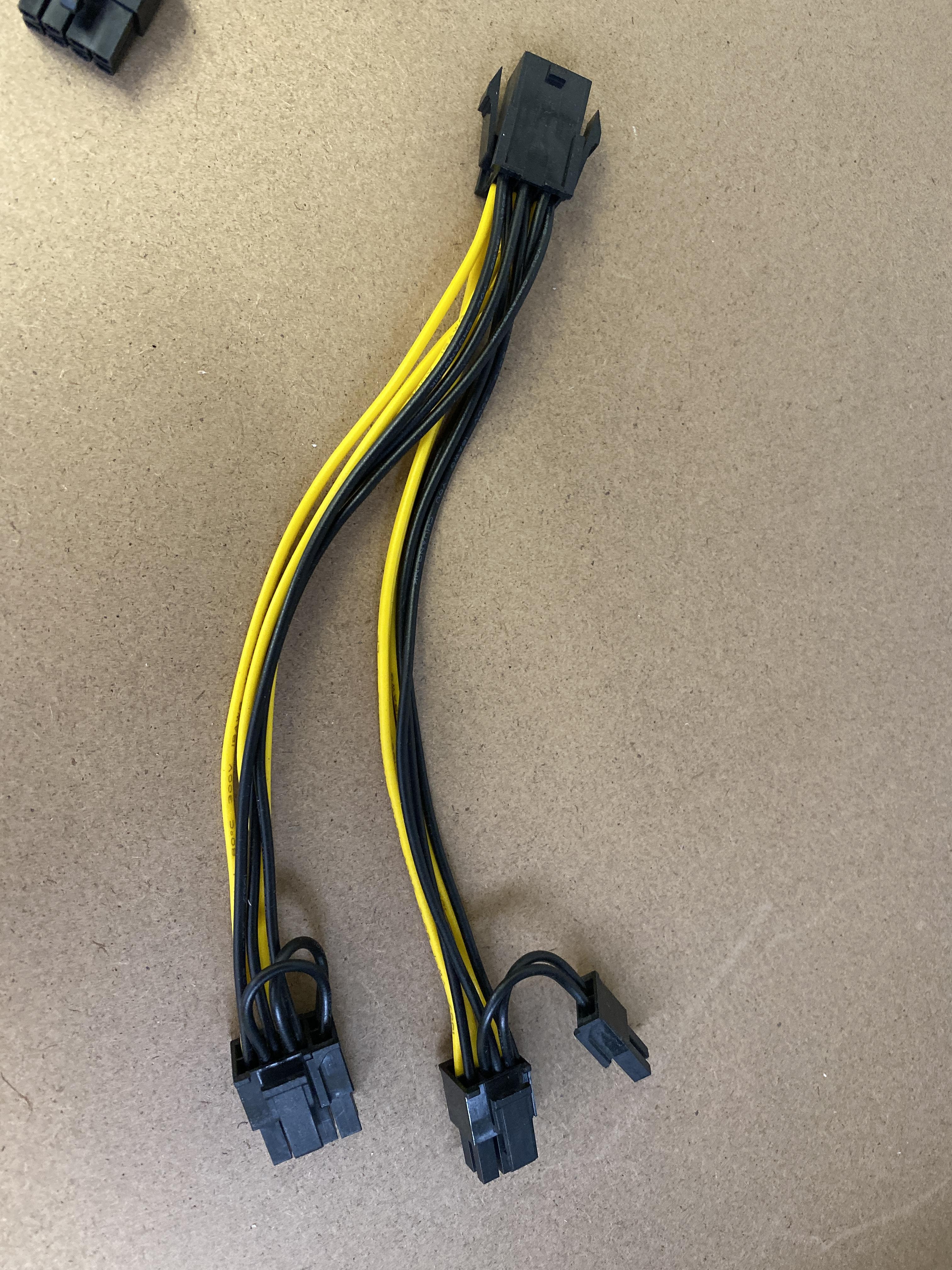 6-pin to Dual 8-pin (6+2) PCIe Graphics Video Card Power Adapter