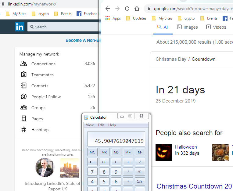 Līdz Ziemassvētkiem 21 diena un uz doto mirkli 3036 Linkedin kontakti