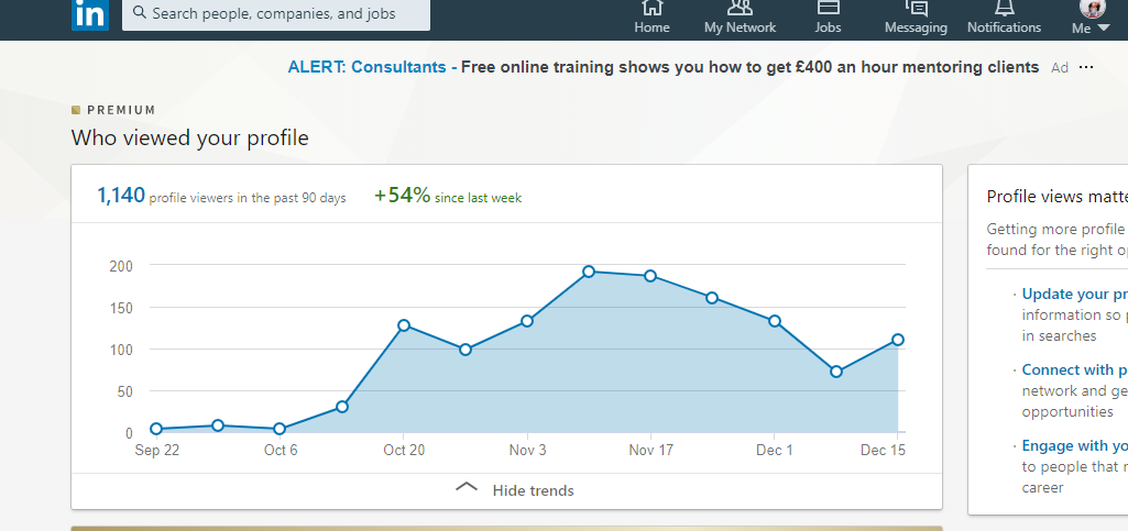 pēdējās 90 dienās profils ir apmeklēts tikai 1140 reizes