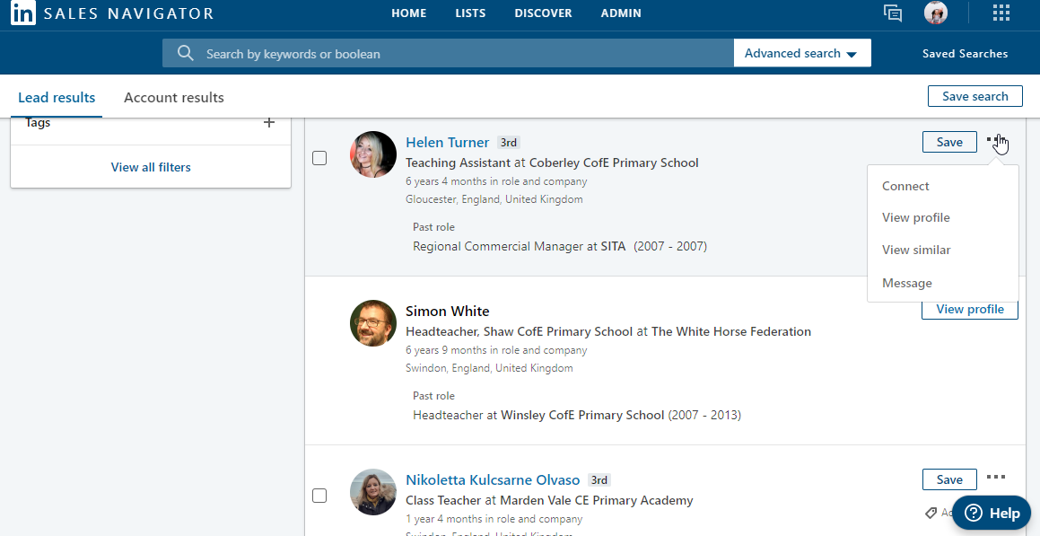 Sales Navigator no iekšas