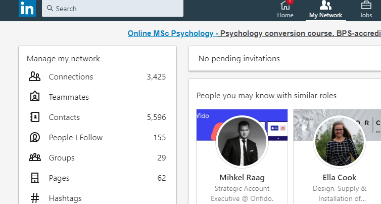 3425 Linkedin kontakti