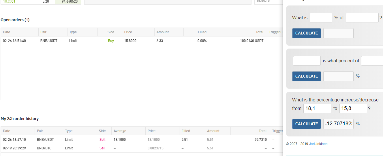 uzliku orderi daudz, daudz zemāk, iepirkt atpakaļ par 15,8 USDT