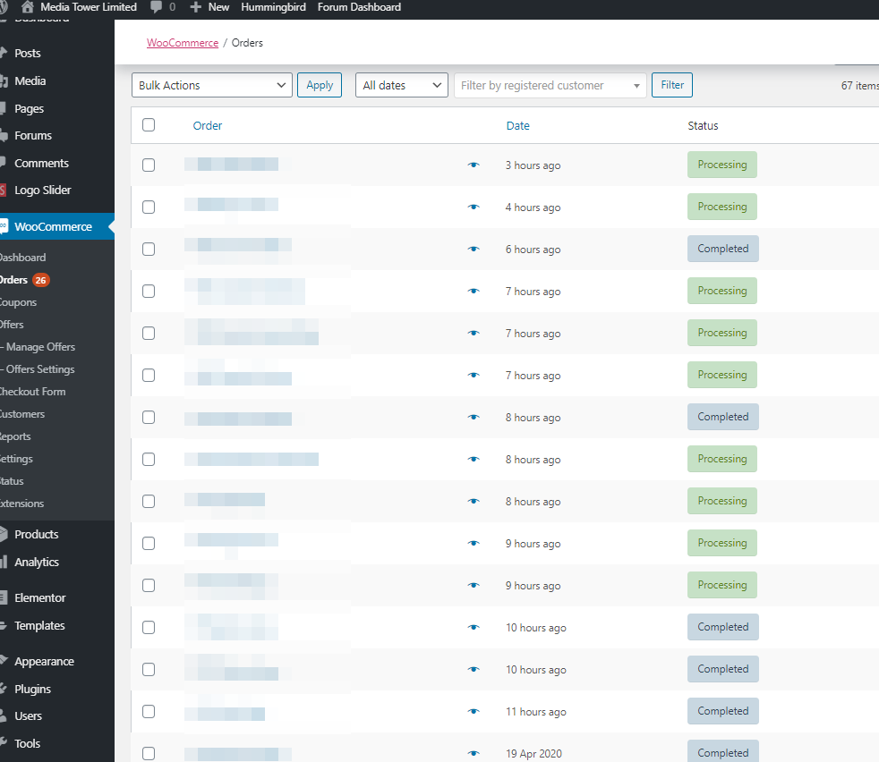 jauni hostinga pasūtījumi
