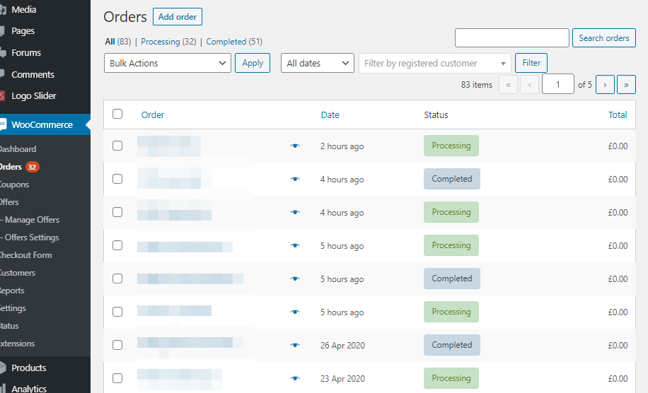 jauni hostinga pasūtījumi